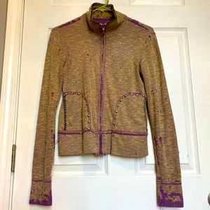 Distressed, Studded Zip-Up with Celtic Crosses